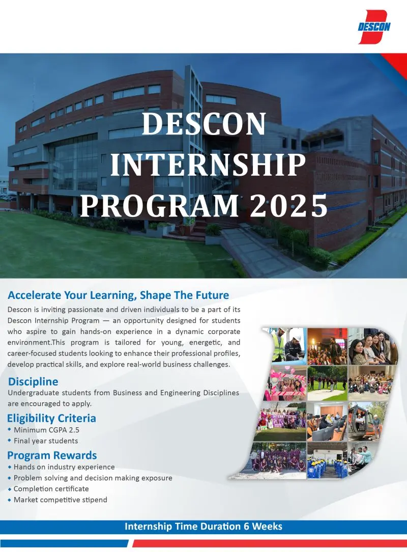 DESCON Paid Internship 2025 Advertisement