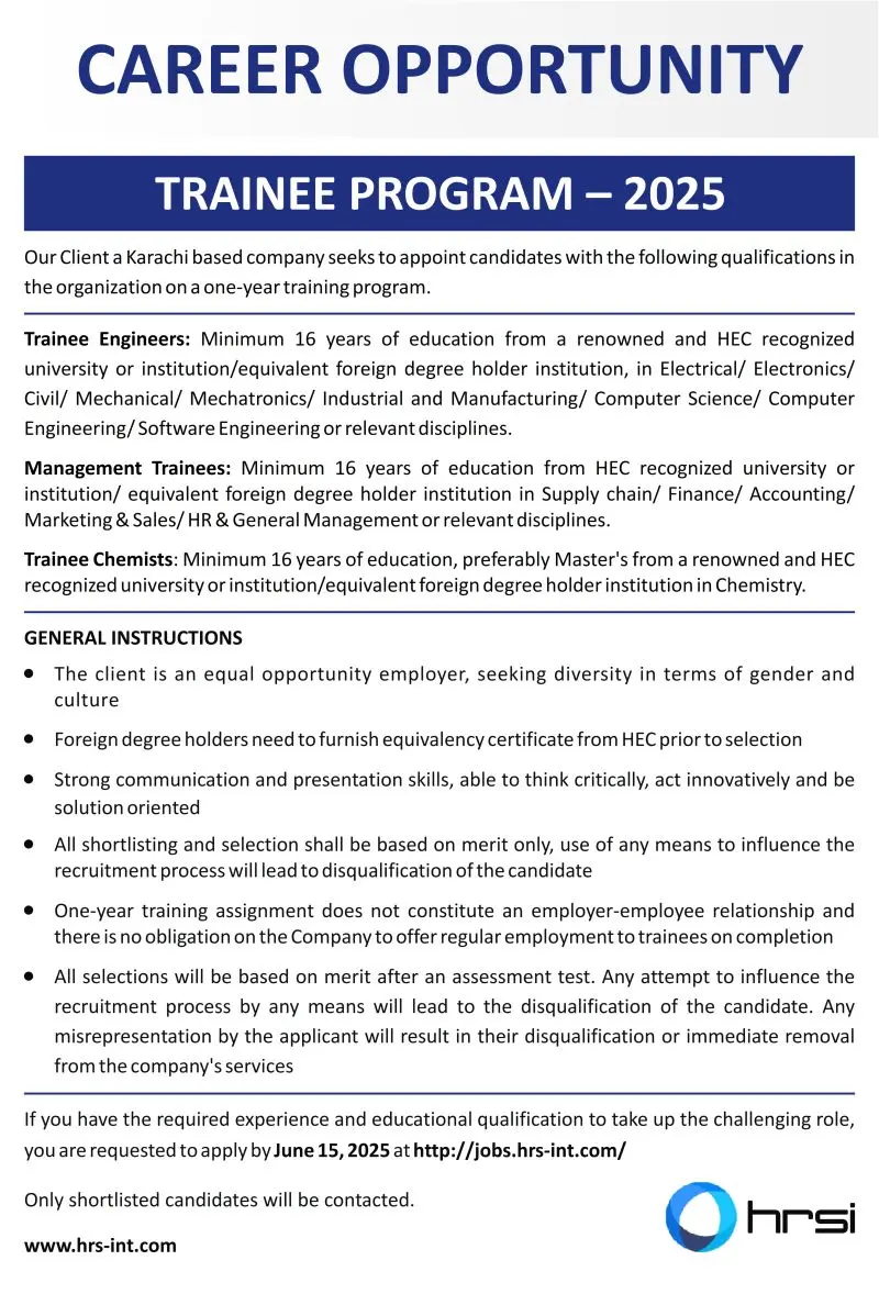 HRSI Internship Program 2025 Advertisement
