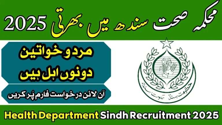 Health Department Sindh Recruitment 2025