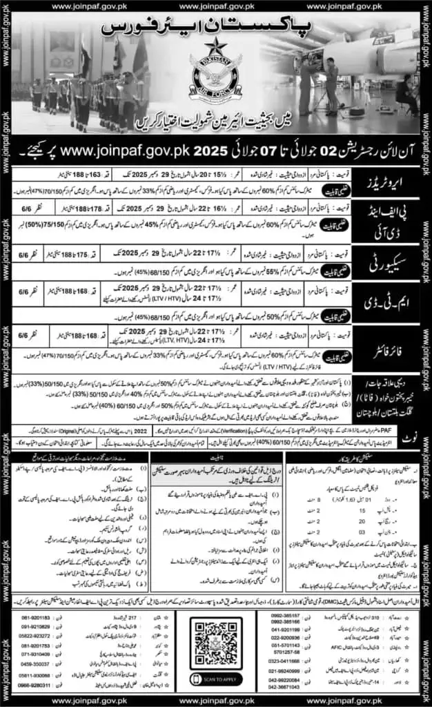PAF Jobs 2025 Advertisement