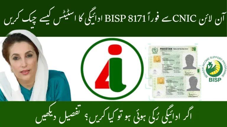 Check BISP 8171 Payment Status by CNIC Online