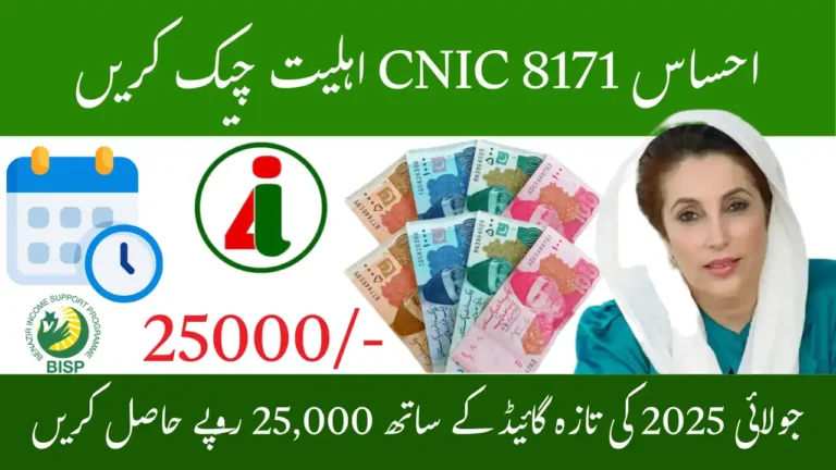Check Ehsaas 8171 CNIC Eligibility for Rs. 25,000 – Updated July 2025 Verification