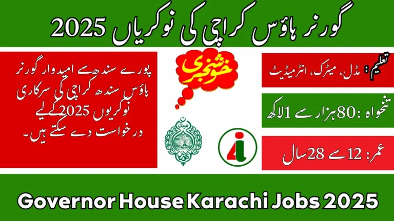 Governor House Karachi Jobs 2025