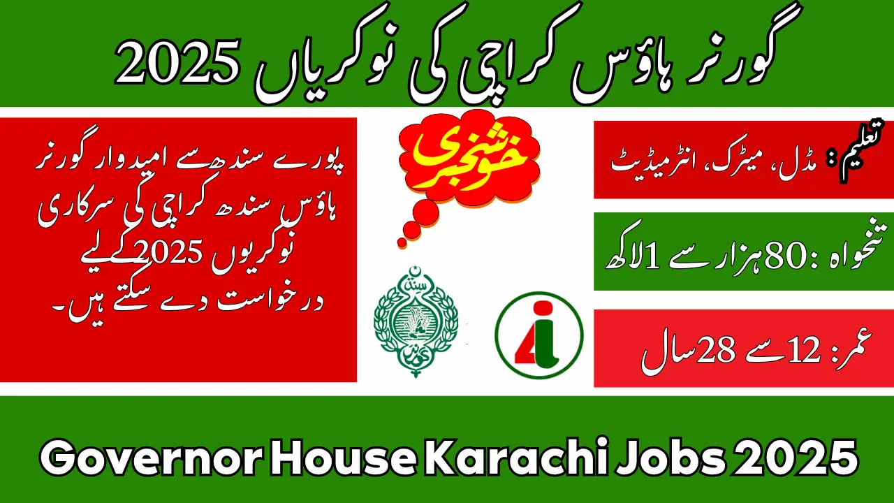 Governor House Karachi Jobs 2025
