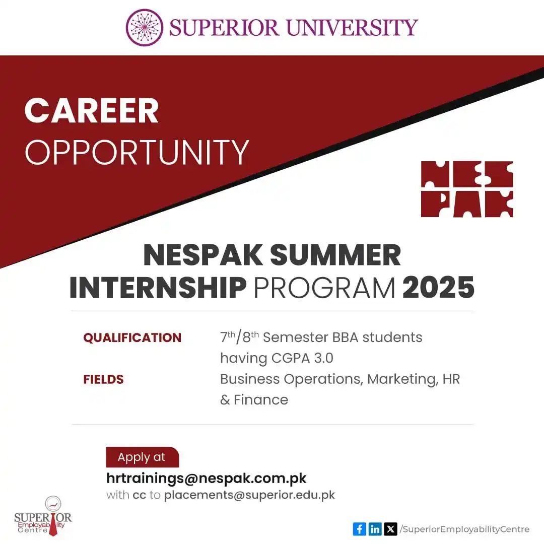 NESPAK Internship Program 2025 Advertisement