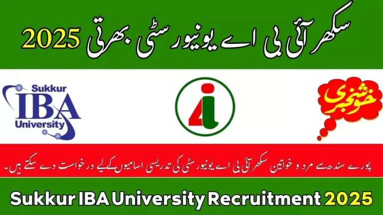 Sukkur IBA University Recruitment 2025 Online Apply For Assistant Professor, Lecturer, Instructor Vacancies