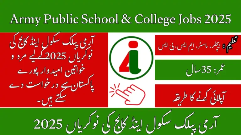 APSACS Recruitment 2025 Online Apply For Army Public School & College Careers Opportunities