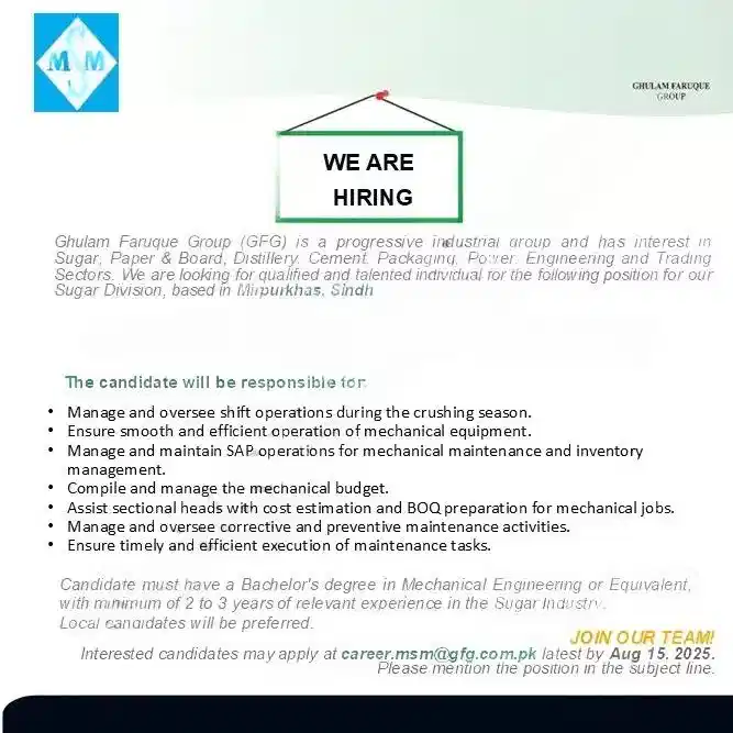 GFG Jobs 2025 Advertisement