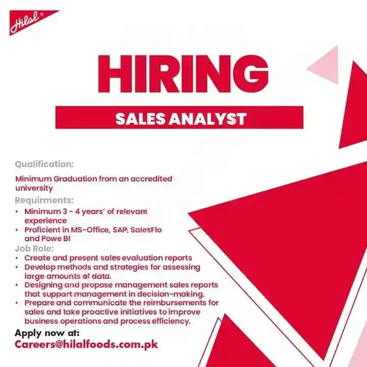 Hilal Foods Jobs 2025 Advertisement