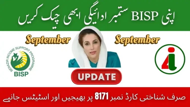 How to Check BISP September Payment Status — Send CNIC to 8171 Step-by-Step