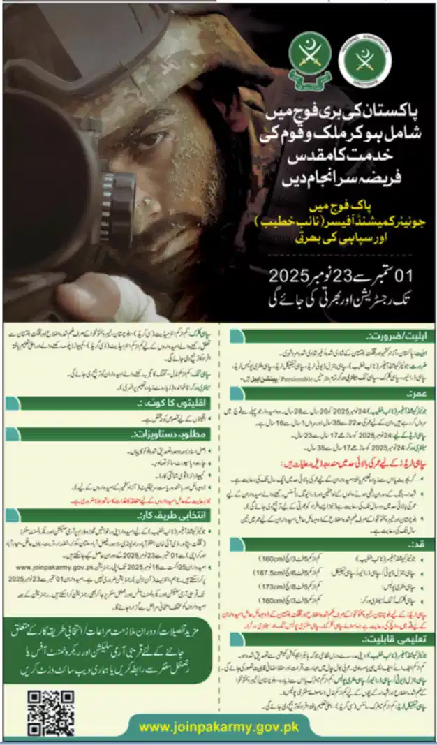 Join Pak Army 2025 Advertisement: