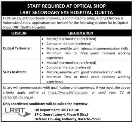 LRBT Jobs 2025 Advertisement
