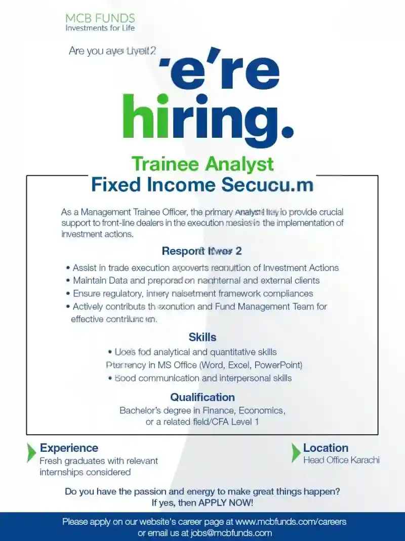 MCB Funds Careers 2025 Advertisement