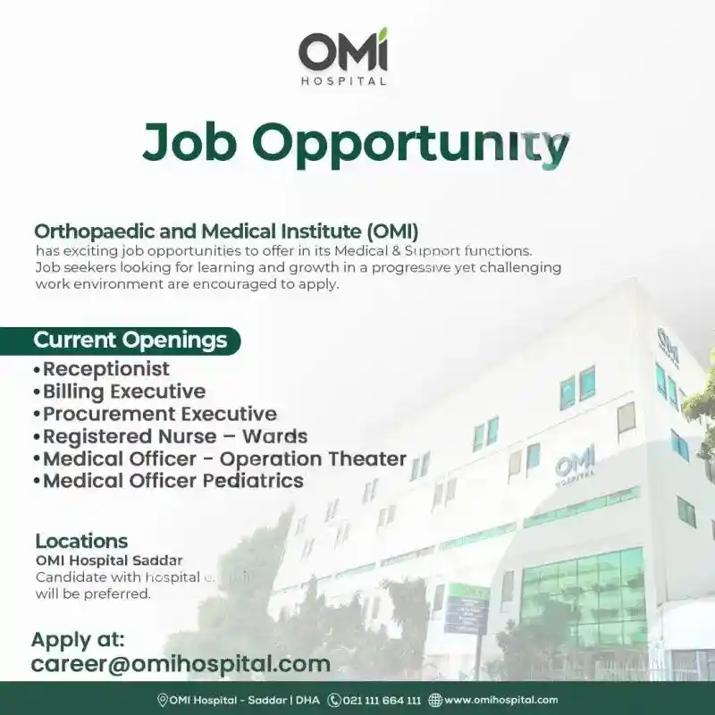 OMI Hospital Karachi Jobs 2025 Advertisement