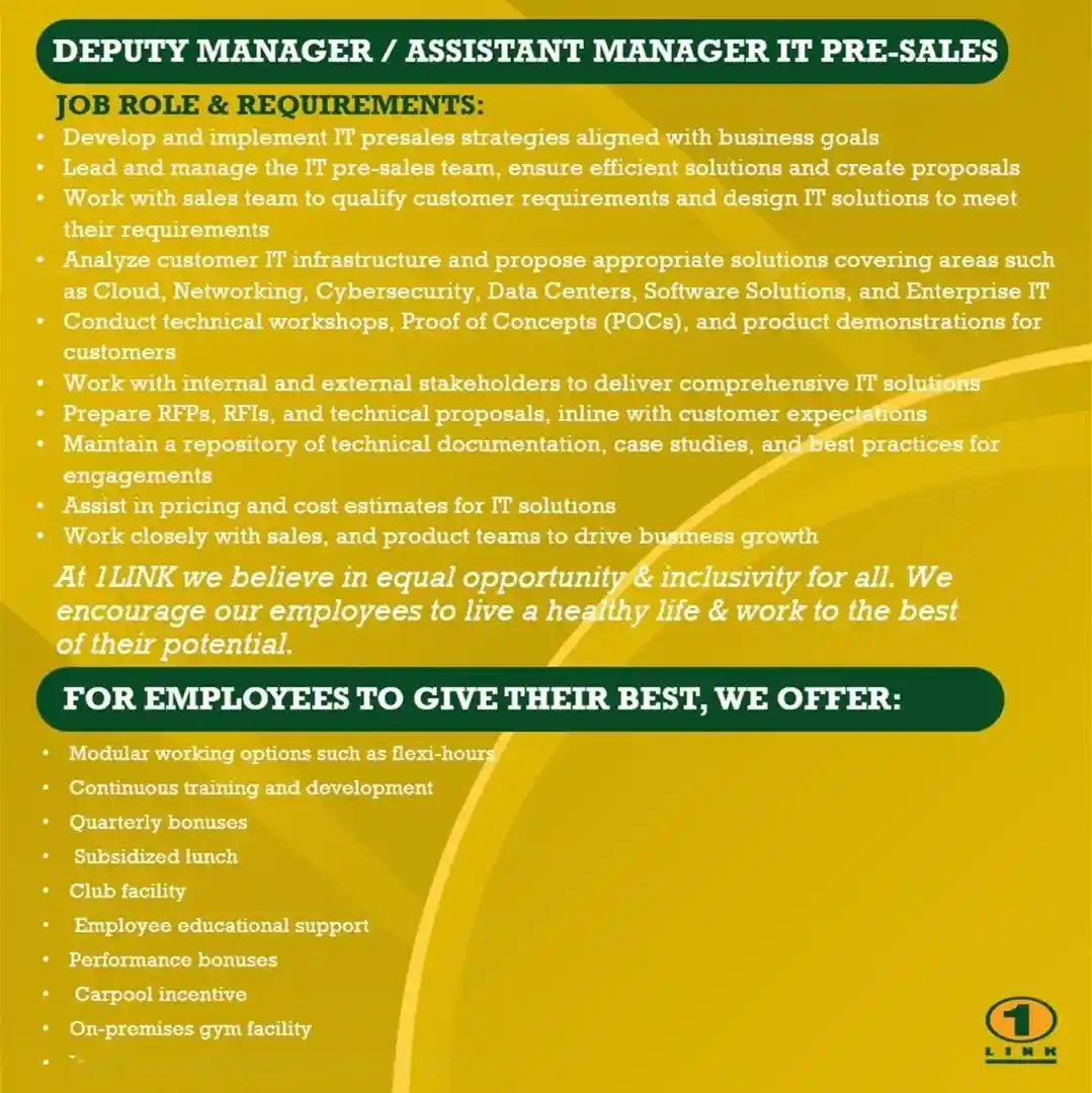 1LINK Careers 2025 Advertisement