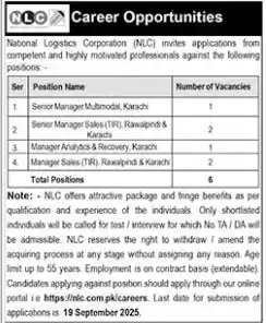 National Logistics Corporation NLC Jobs 2025 Advertisement