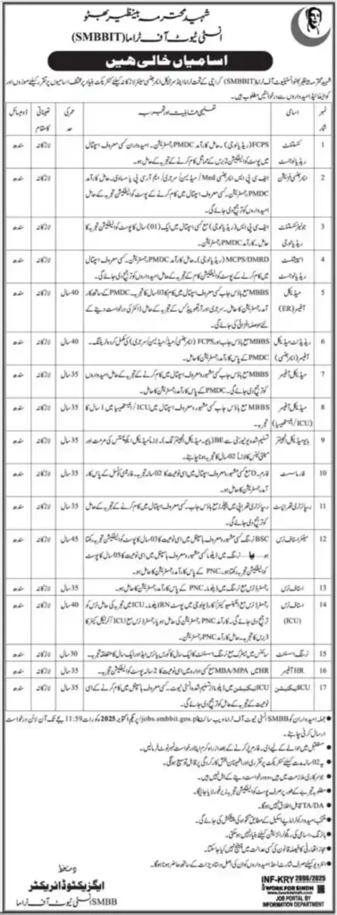 SMBBIT Careers 2025 Advertisement: