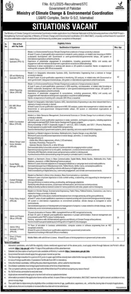 MOCC Jobs 2025 Advertisement: