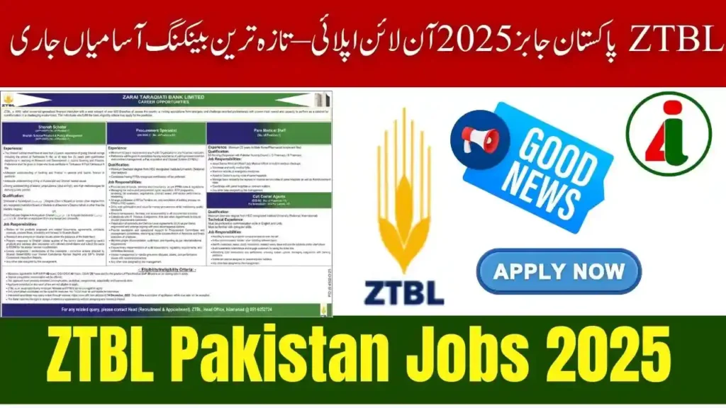 ZTBL Pakistan Jobs 2025