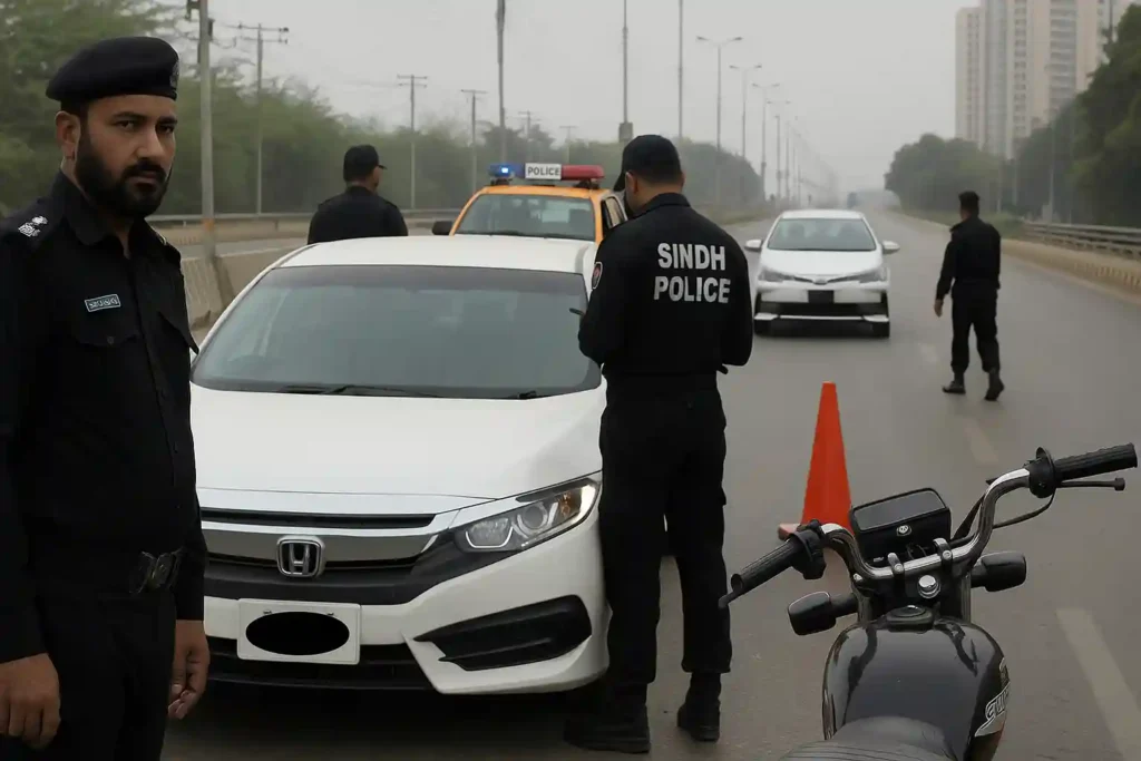 Sindh Police Seizing Vehicles Without Number Plates