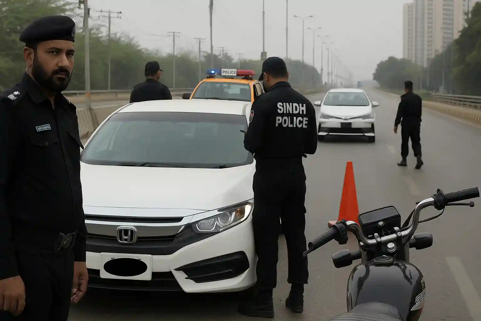 Sindh Police Seizing Vehicles Without Number Plates