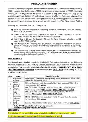 Faisalabad Electric Supply Company Internship 2026