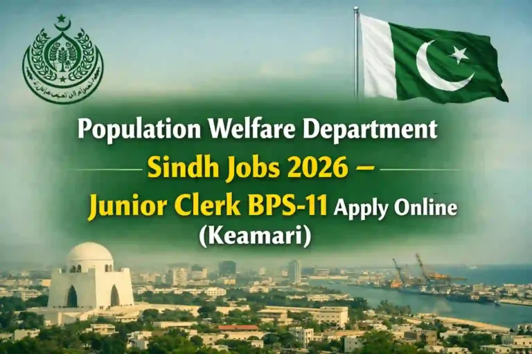 Population Welfare Department Sindh Jobs 2026