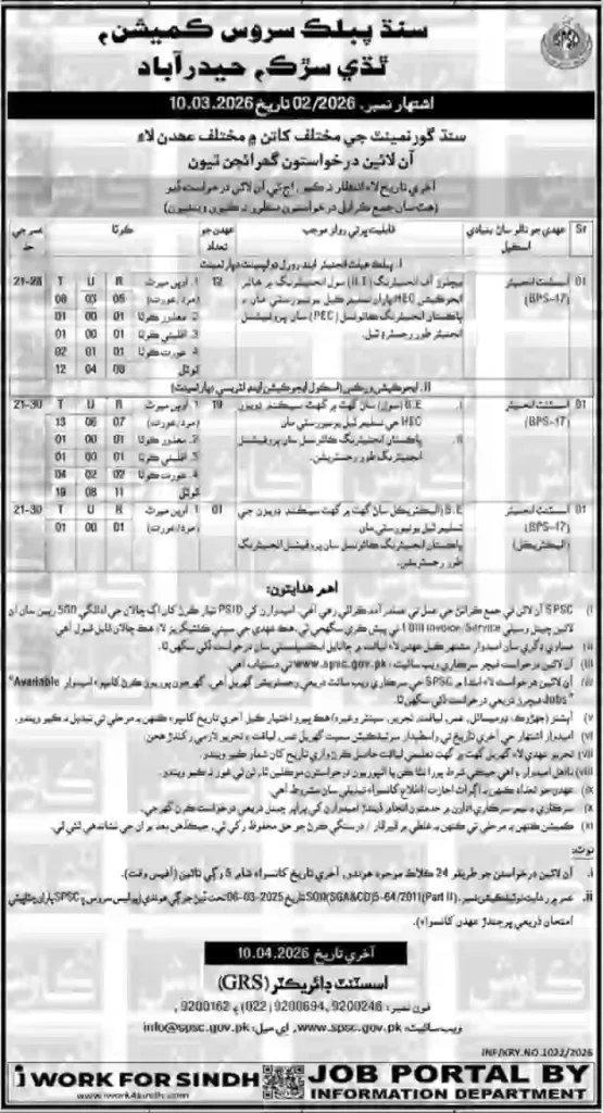 SPSC Assistant Engineer Jobs 2026