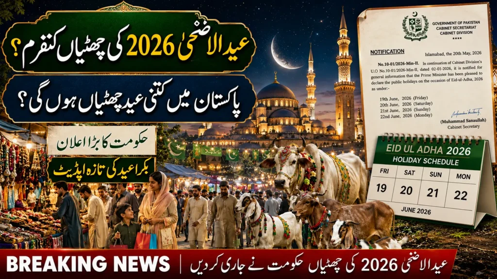Eid Ul Adha 2026 Holidays Confirmed – How Many Eid Holidays Are There In Pakistan In 2026