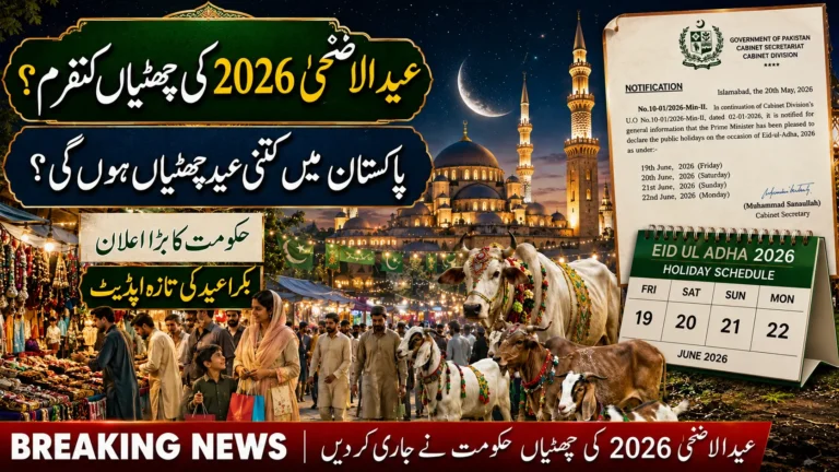 Eid Ul Adha 2026 Holidays Confirmed – How Many Eid Holidays Are There In Pakistan In 2026