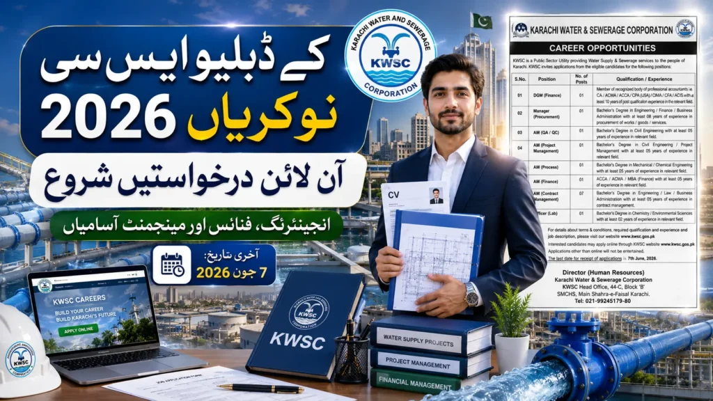 Latest Karachi Water & Sewerage Corporation KWSC Jobs 2026 – Complete Online Apply Guide