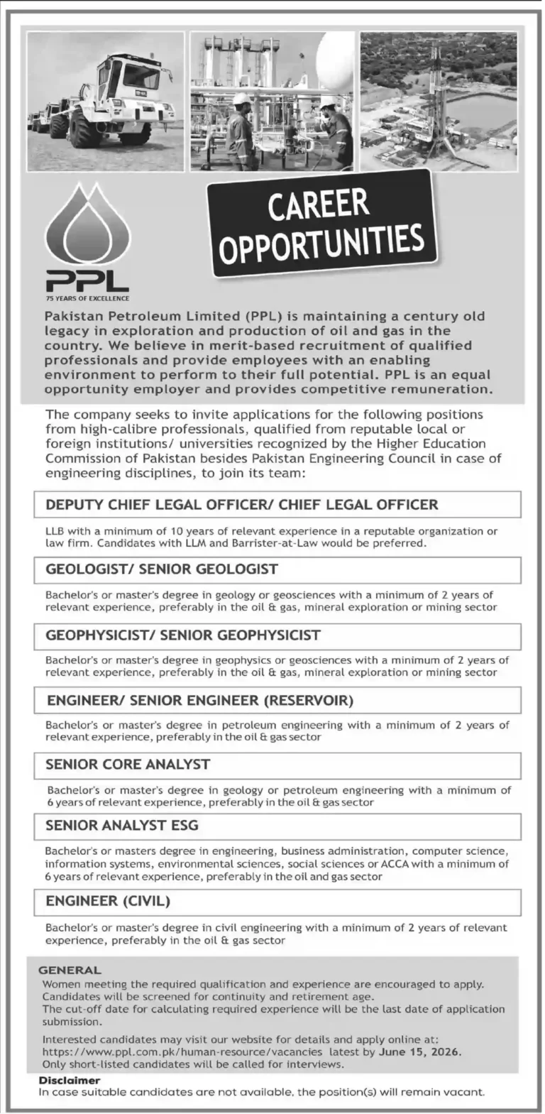 Pakistan Petroleum Limited PPL Jobs 2026 Announced for Engineers and Geologists
