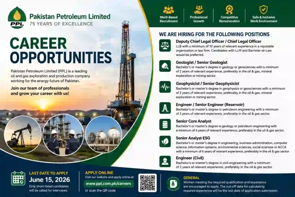 Pakistan Petroleum Limited PPL Jobs 2026 Online Apply