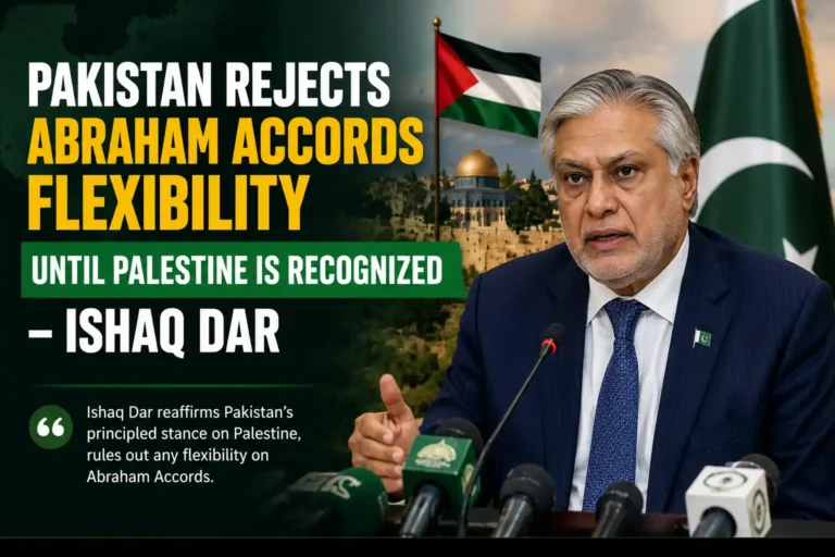 Pakistan Rejects Abraham Accords Flexibility Until Palestine is Recognized – Ishaq Dar