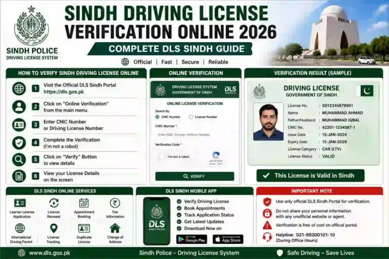 Sindh Driving License Verification Online 2026 – Complete DLS Sindh Guide