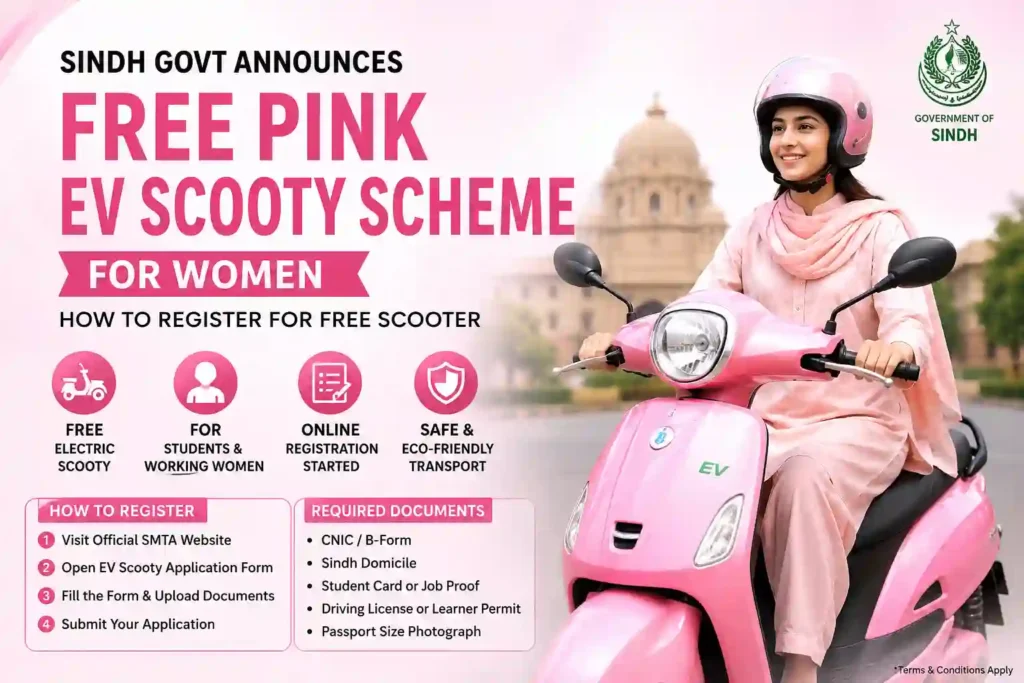 Sindh Govt Announces Free Pink EV Scooty Scheme For Women – How to Register for Free Scooter