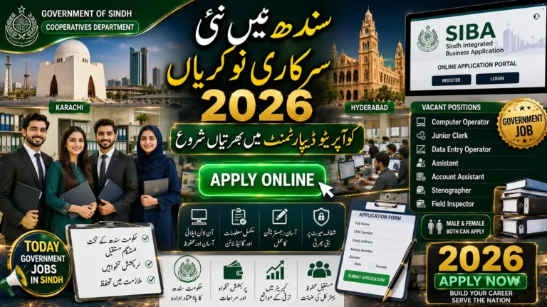 Today Government Jobs in Sindh 2026 – Hyderabad Cooperatives Department Jobs