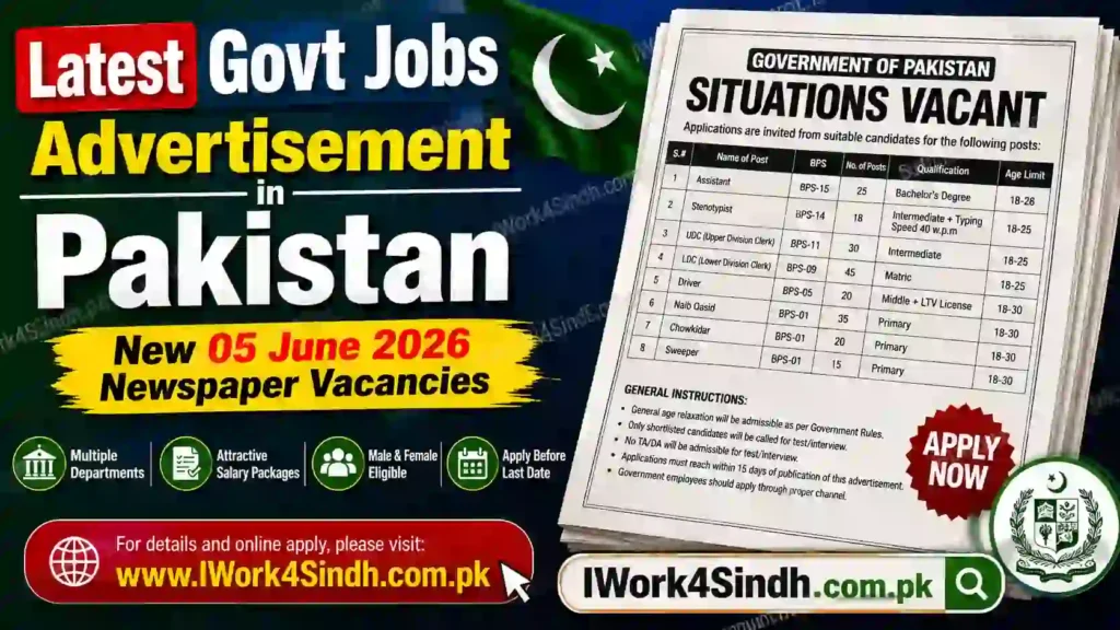 Latest Govt Jobs Advertisement in Pakistan