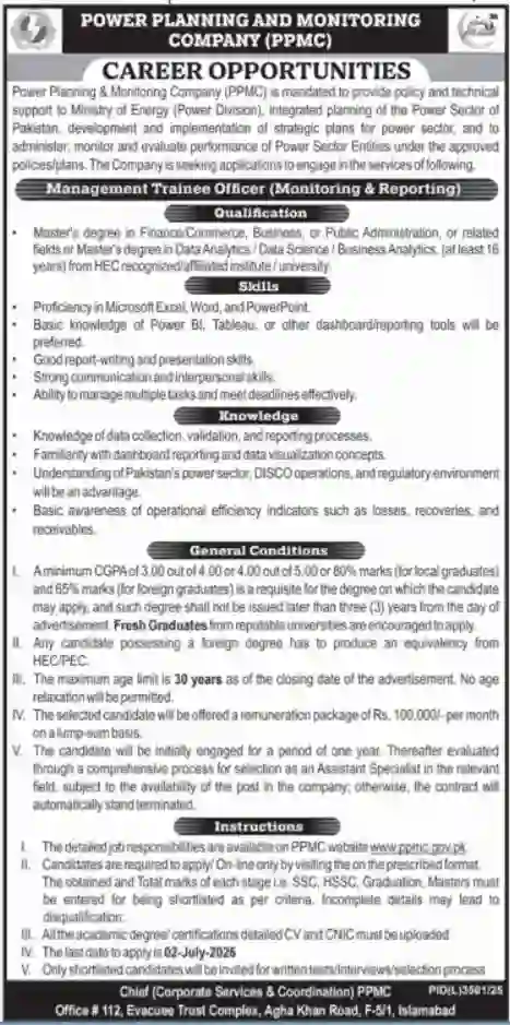 Latest PPMC Jobs 2026 in Pakistan – Monitoring & Reporting Officer Vacancy