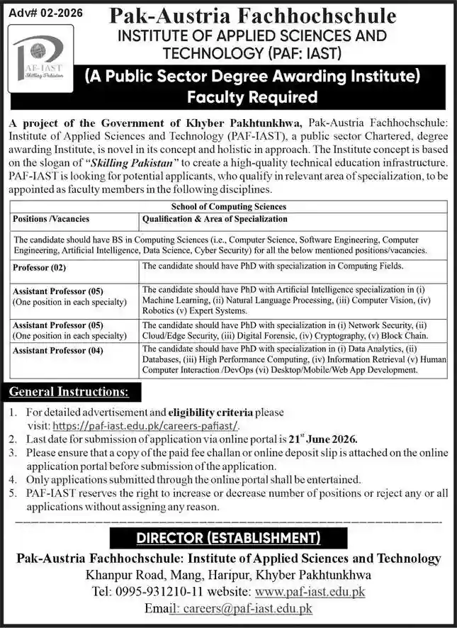 Pak-Austria Fachhochschule Institute of Applied Sciences & Technology — PAF-IAST
