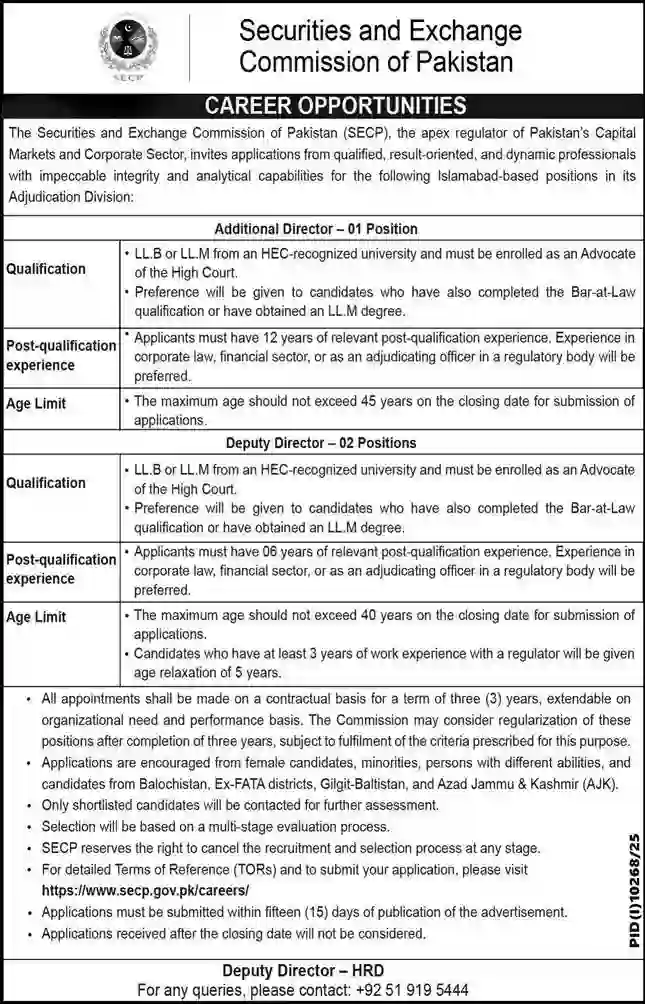 SECP Securities & Exchange Commission of Pakistan Jobs 2026 Apply Online Latest Career Opportunities