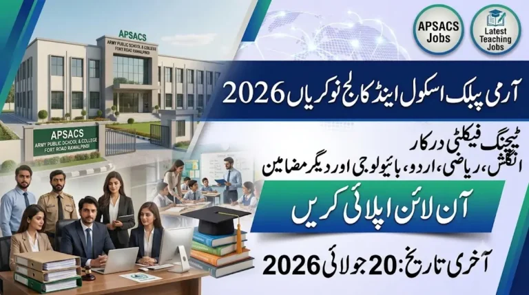 Army Public School & College Fort Road Rawalpindi Jobs 2026 APSACS Teaching Jobs 2026