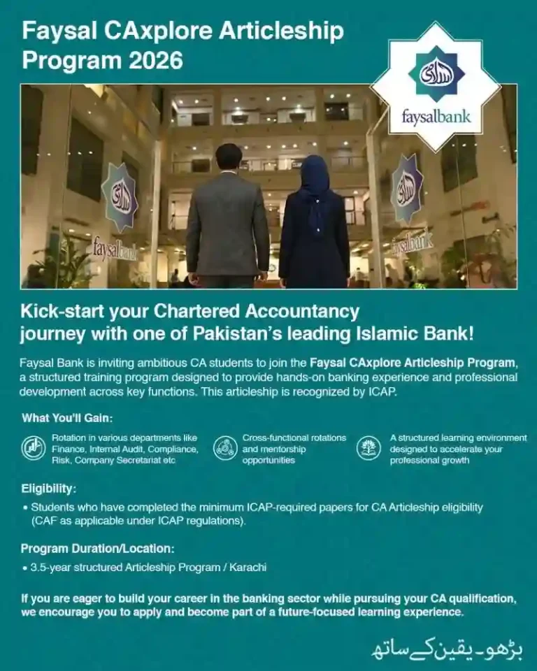 Faysal Bank CAxplore Articleship Program 2026 Online Apply