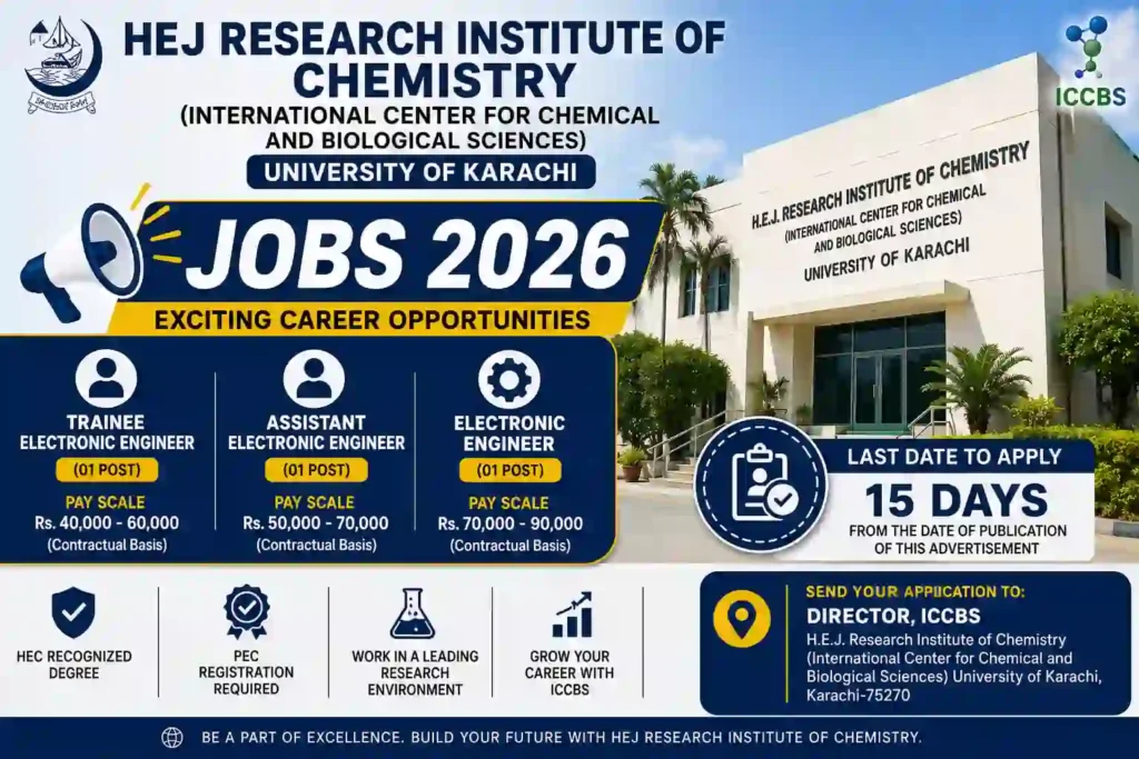HEJ Research Institute Of Chemistry Karachi Jobs