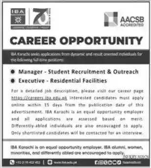 Institute of Business Administration IBA Karachi Jobs 2026 – Latest Career Opportunities