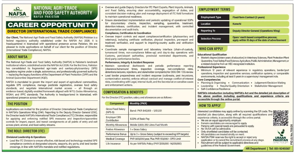 Latest NAFSA Pakistan Jobs 2026 – Eligibility, Salary & Online Application Process