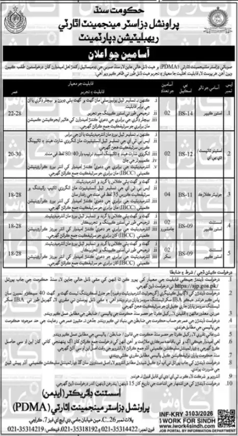 PDMA Jobs 2026 in Sindh – Eligibility, Vacancies, Last Date & Apply Process