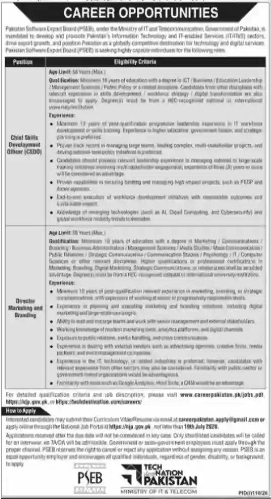 Pakistan Software Export Board Jobs 2026 Latest Executive Career Opportunities
