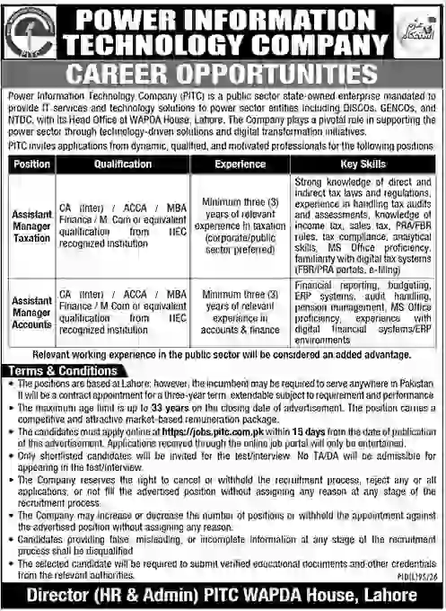 Power Information Technology Company PITC Jobs 2026 Online Apply