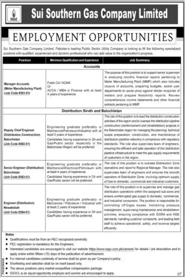 SSGC Careers 2026 Online Apply, Eligibility, Last Date & Latest Vacancies